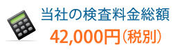 当社の検査料金総額　42,000円（税別）